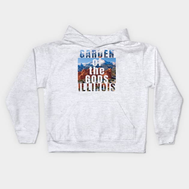 Garden of the gods, Illinois Kids Hoodie by TeeText